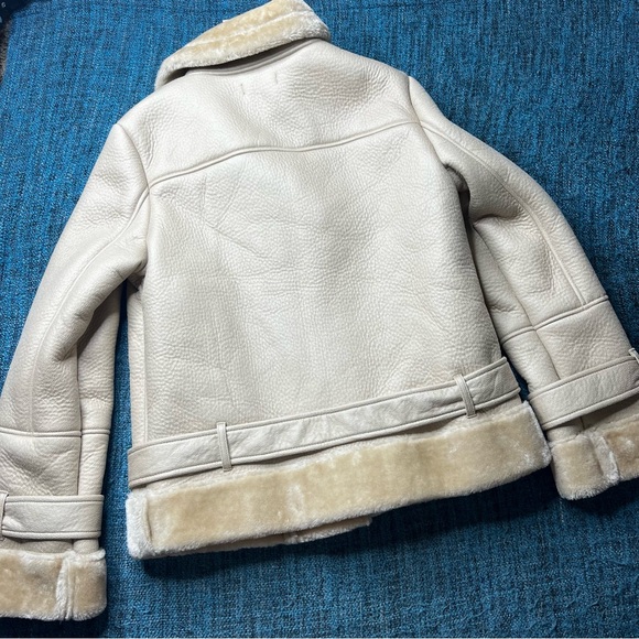 Missguided Premium Zip Detail Aviator Jacket in Stone - Picture 5 of 9